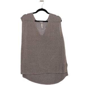 Free People Taupe Brown Blouse Knit Top Size XS